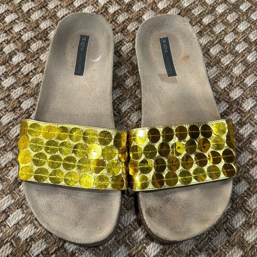 Marc Jacobs Gold Sequin Slides
